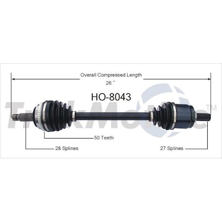 Surtrack Axle Cv Axle Shaft, Ho-8043 HO-8043
